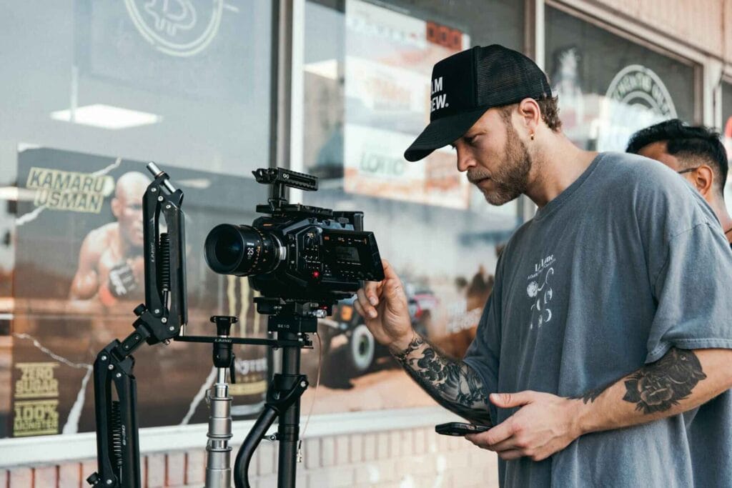 A man filming a Youtube Video